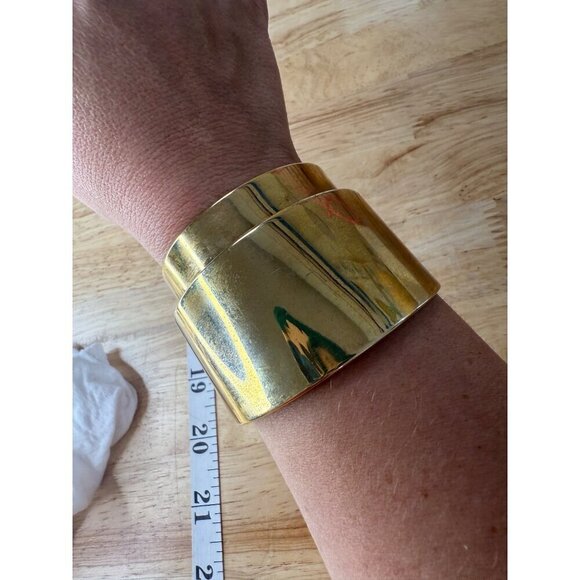 BaubleBar Gold-Tone Cuff Bracelet With Chic Modern Design small wrist - Picture 9 of 14